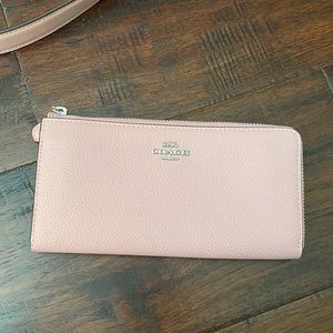 Coach - Pebbled leather L-Zip Wallet - Carnation - NWT